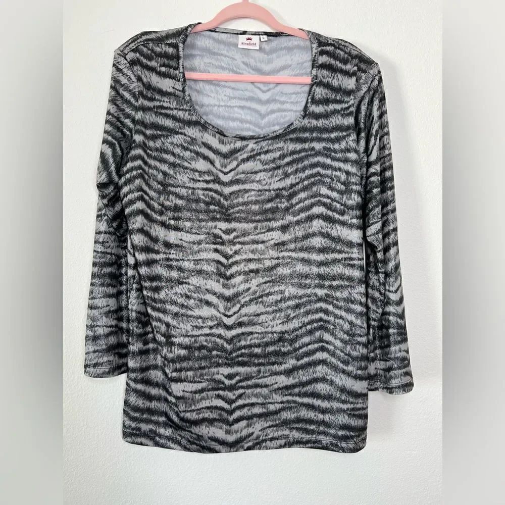 Tiger Printed Burnout Top Animal print size L